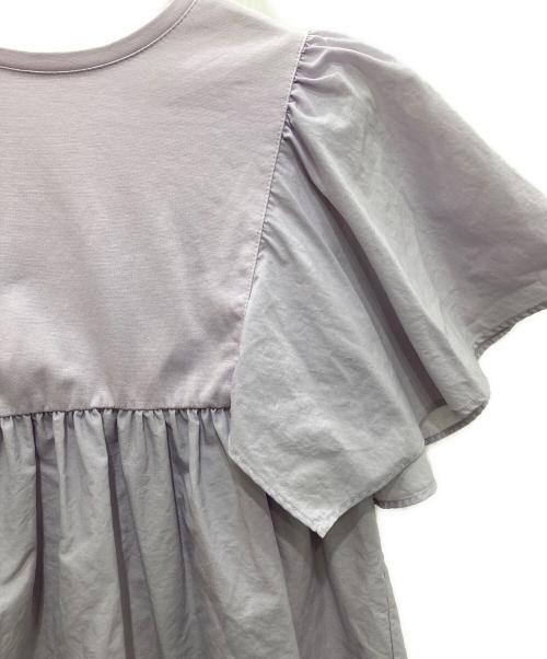 BORDERS at BALCONY（ボーダーズアットバルコニー）BORDERS at BALCONY (ボーダーズアットバルコニー) 半袖ブラウス パープル サイズ:SIZE36の古着・服飾アイテム