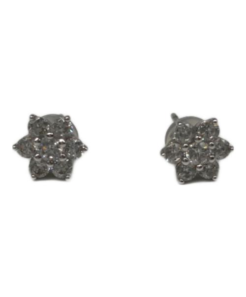 4℃（ヨンドシー）4℃ (ヨンドシー) フラワー K10ホワイトゴールド ピアスの古着・服飾アイテム