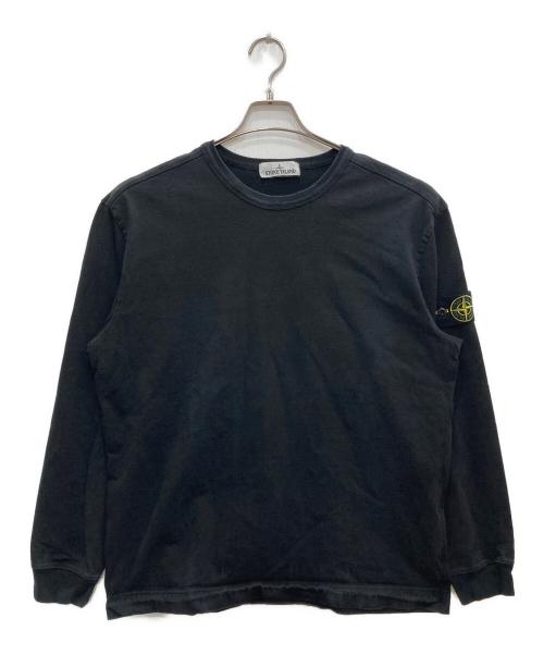 STONE ISLAND（ストーンアイランド）STONE ISLAND (ストーンアイランド) ヘビーウェイトコットンクルーネックL/Sカットソー ブラック サイズ:ＸＬの古着・服飾アイテム