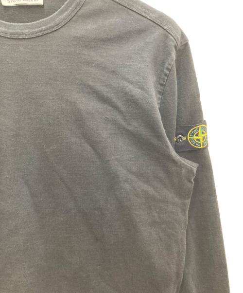 STONE ISLAND（ストーンアイランド）STONE ISLAND (ストーンアイランド) ヘビーウェイトコットンクルーネックL/Sカットソー ブラック サイズ:ＸＬの古着・服飾アイテム