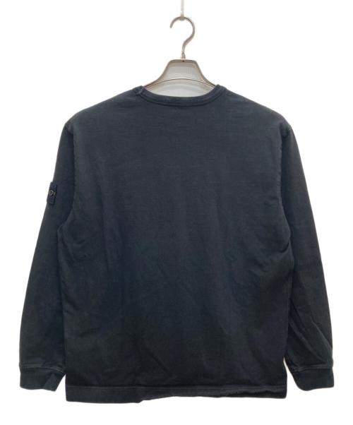 STONE ISLAND（ストーンアイランド）STONE ISLAND (ストーンアイランド) ヘビーウェイトコットンクルーネックL/Sカットソー ブラック サイズ:ＸＬの古着・服飾アイテム