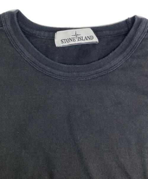 STONE ISLAND（ストーンアイランド）STONE ISLAND (ストーンアイランド) ヘビーウェイトコットンクルーネックL/Sカットソー ブラック サイズ:ＸＬの古着・服飾アイテム