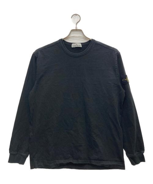 STONE ISLAND（ストーンアイランド）STONE ISLAND (ストーンアイランド) ヘビーウェイトコットンクルーネックL/Sカットソー ブラック サイズ:XLの古着・服飾アイテム
