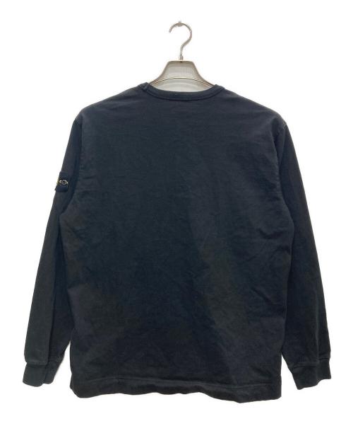 STONE ISLAND（ストーンアイランド）STONE ISLAND (ストーンアイランド) ヘビーウェイトコットンクルーネックL/Sカットソー ブラック サイズ:XLの古着・服飾アイテム
