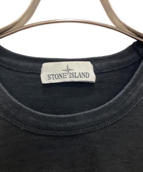STONE ISLAND（ストーンアイランド）STONE ISLAND (ストーンアイランド) ヘビーウェイトコットンクルーネックL/Sカットソー ブラック サイズ:XLの古着・服飾アイテム
