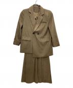 ANDREA&COアンドレアアンドコー）の古着「モダンシルエットジャケット+モダンシルエットワンピース(2set)」｜ブラウン