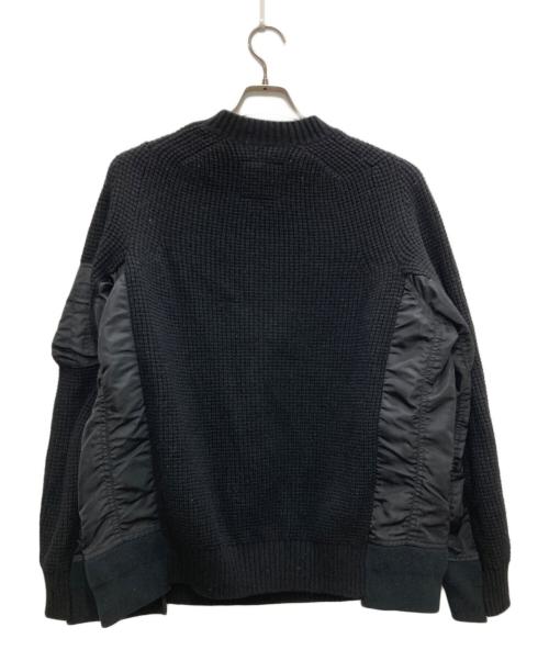 sacai（サカイ）sacai (サカイ) MA-1 Wool Knit Pullover/MA-1 ウールニットプルオーバー ブラック サイズ:3の古着・服飾アイテム
