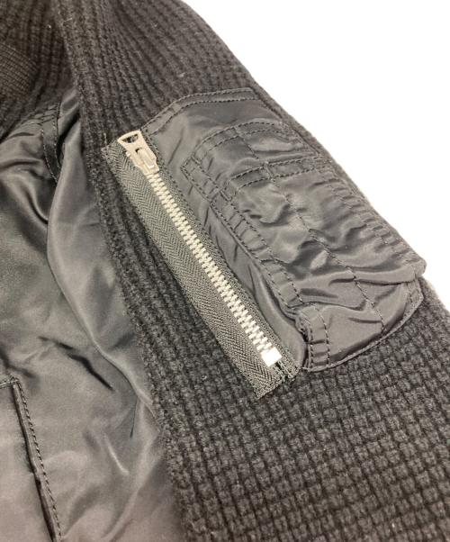 sacai（サカイ）sacai (サカイ) MA-1 Wool Knit Pullover/MA-1 ウールニットプルオーバー ブラック サイズ:3の古着・服飾アイテム