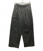 MARKAWAREマーカウェア）の古着「PLEATED WIDE TROUSERS ORGANIC COTTON TWILL」｜ブラウン