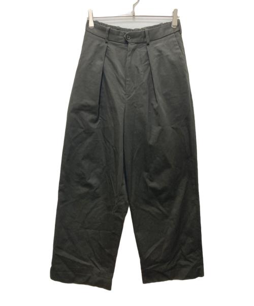 MARKAWARE（マーカウェア）MARKAWARE (マーカウェア) PLEATED WIDE TROUSERS ORGANIC COTTON TWILL ブラウン サイズ:2の古着・服飾アイテム