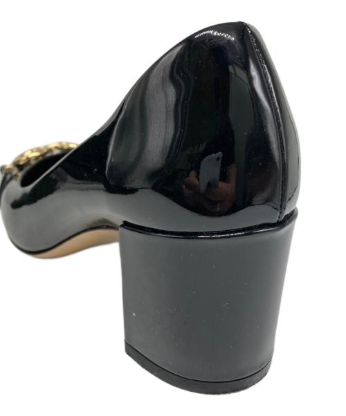 Salvatore Ferragamo（サルヴァトーレ フェラガモ）Salvatore Ferragamo (サルヴァトーレ フェラガモ) ガンチーニビットチャンキーヒールパンプス ブラック サイズ:7Dの古着・服飾アイテム