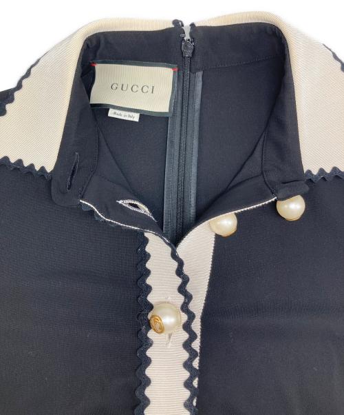 GUCCI（グッチ）GUCCI (グッチ) GGパールボタン ワンピース ブラック サイズ:2の古着・服飾アイテム
