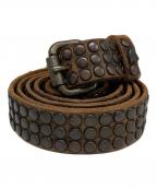 htcエイチティーシー）の古着「レザースタッズベルト」｜ブラウン