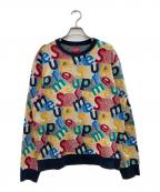 SUPREMEシュプリーム）の古着「Scatter Text Crewneck/キャスター テキスト クルーネック」｜マルチカラー