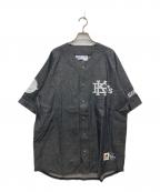 KEBOZ×Majesticケボズ×マジェスティック）の古着「DENIM BASEBALL SHIRT/デニム ベースボール シャツ」｜ブラック