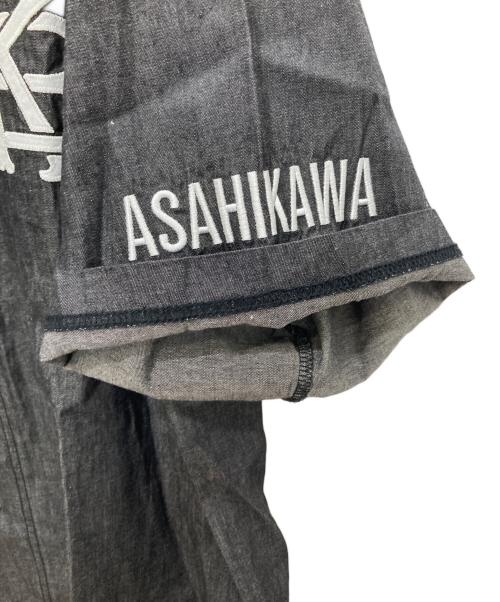 KEBOZ（ケボズ）KEBOZ (ケボズ) Majestic (マジェスティック) DENIM BASEBALL SHIRT/デニム ベースボール シャツ ブラック サイズ:LARGEの古着・服飾アイテム