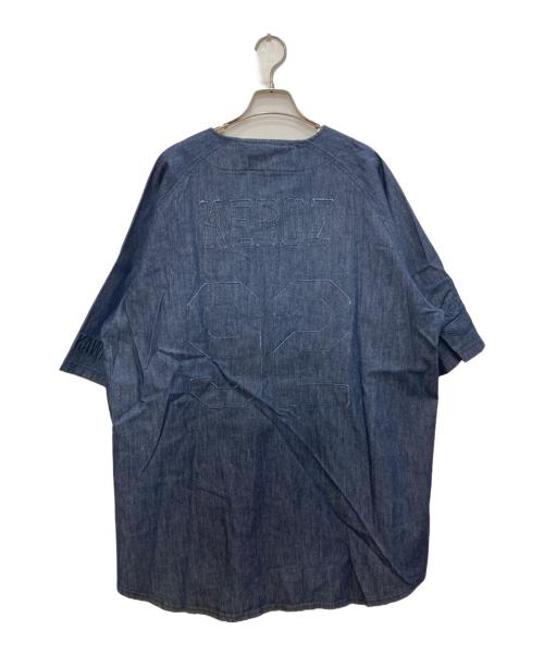 KEBOZ（ケボズ）KEBOZ (ケボズ) Majestic (マジェスティック) DENIM BASEBALL SHIRT/デニム ベースボール シャツ インディゴ サイズ:LARGEの古着・服飾アイテム
