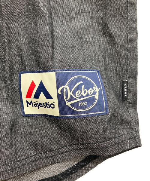 KEBOZ（ケボズ）KEBOZ (ケボズ) Majestic (マジェスティック) DENIM BASEBALL SHIRT/デニム ベースボール シャツ ブラック サイズ:LARGEの古着・服飾アイテム