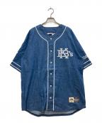 KEBOZ×Majesticケボズ×マジェスティック）の古着「DENIM BASEBALL SHIRT/デニム ベースボール シャツ」｜インディゴ