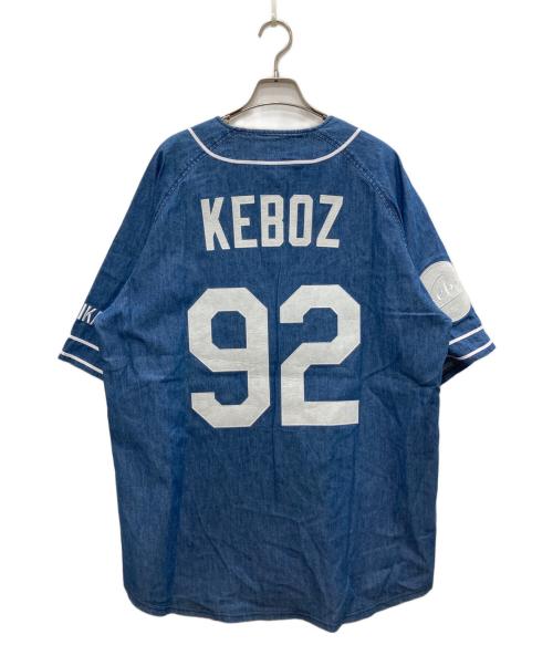KEBOZ（ケボズ）KEBOZ (ケボズ) Majestic (マジェスティック) DENIM BASEBALL SHIRT/デニム ベースボール シャツ インディゴ サイズ:LARGEの古着・服飾アイテム