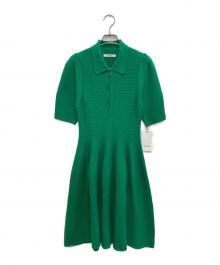 Snidel（スナイデル）の古着「ストラクチャードニットポロワンピース」｜グリーン
