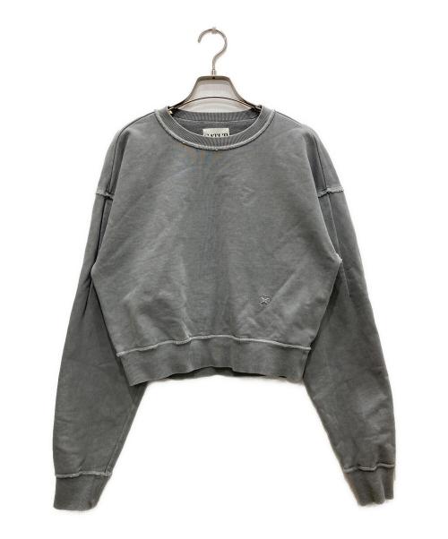 SATUR（セター）SATUR (セター) Wells Cropped Sweatshirt/ウェルズ クロップド スウェットシャツ グレー サイズ:Sの古着・服飾アイテム