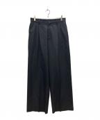 sssteinシュタイン）の古着「LONG WIDE TROUSERS (2/72 WOOL GABARDINE)/ロング ワイド トラウザー」｜ブラック