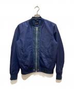 DIESELディーゼル）の古着「デニム切替MA-1ジャケット」｜ネイビー