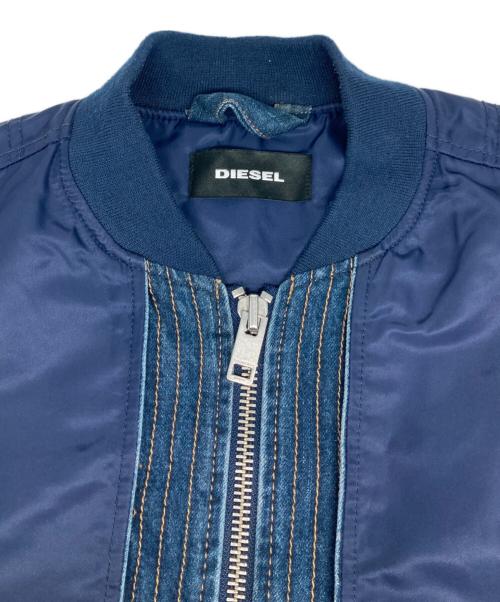 DIESEL（ディーゼル）DIESEL (ディーゼル) デニム切替MA-1ジャケット ネイビー サイズ:Ｌの古着・服飾アイテム