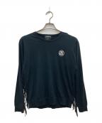 stussyステューシー）の古着「フリンジデザインロングスリーブカットソー」｜ブラック