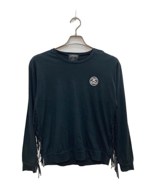 stussy（ステューシー）stussy (ステューシー) フリンジデザインロングスリーブカットソー ブラック サイズ:Ｓの古着・服飾アイテム