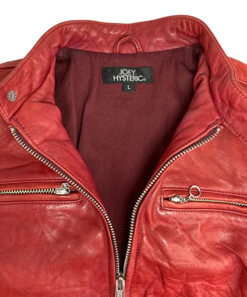 JOEY HYSTERIC（ジョーイ ヒステリック）JOEY HYSTERIC (ジョーイ ヒステリック) レザージャケット レッド サイズ:Lの古着・服飾アイテム
