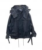 ALMOSTBLACKオールモストブラック）の古着「BLOUSON WITH HOOD BLACK/ブルゾン ウィズ フード ブラック」｜ブラック
