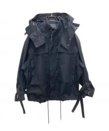 ALMOSTBLACK（オールモストブラック）の古着「BLOUSON WITH HOOD BLACK/ブルゾン ウィズ フード ブラック」｜ブラック
