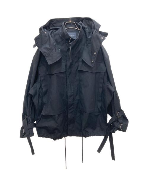 ALMOSTBLACK（オールモストブラック）ALMOSTBLACK (オールモストブラック) BLOUSON WITH HOOD BLACK/ブルゾン ウィズ フード ブラック ブラック サイズ:2の古着・服飾アイテム