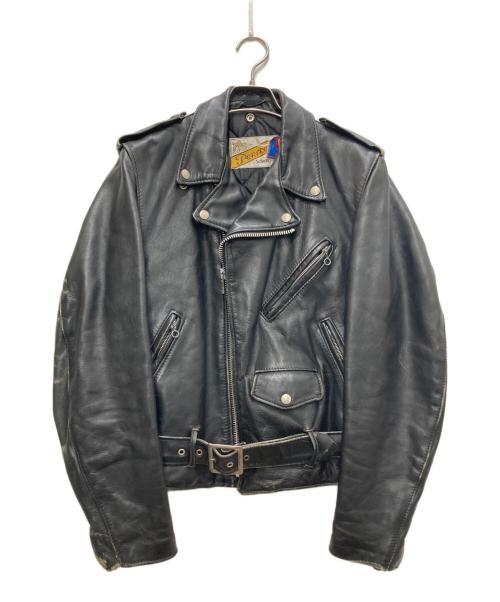 Schott（ショット）Schott (ショット) ダブルレザージャケット ブラック サイズ:36の古着・服飾アイテム