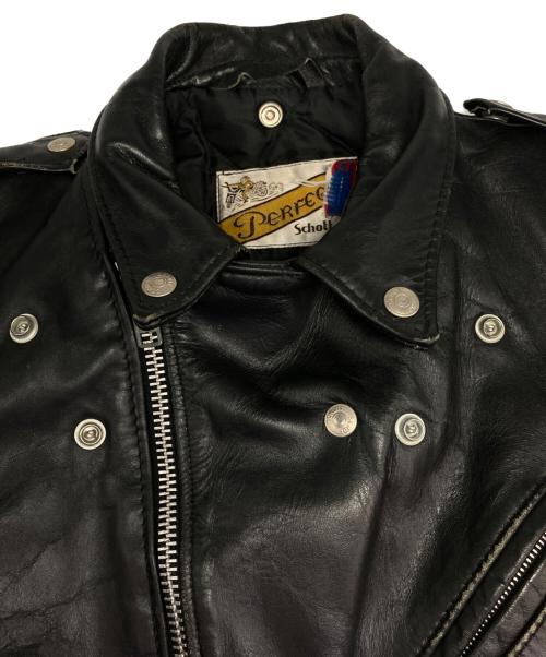 Schott（ショット）Schott (ショット) ダブルレザージャケット ブラック サイズ:36の古着・服飾アイテム