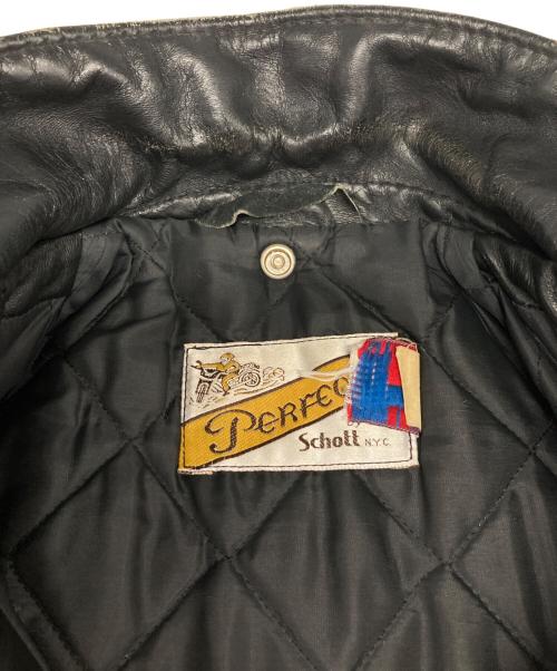 Schott（ショット）Schott (ショット) ダブルレザージャケット ブラック サイズ:36の古着・服飾アイテム