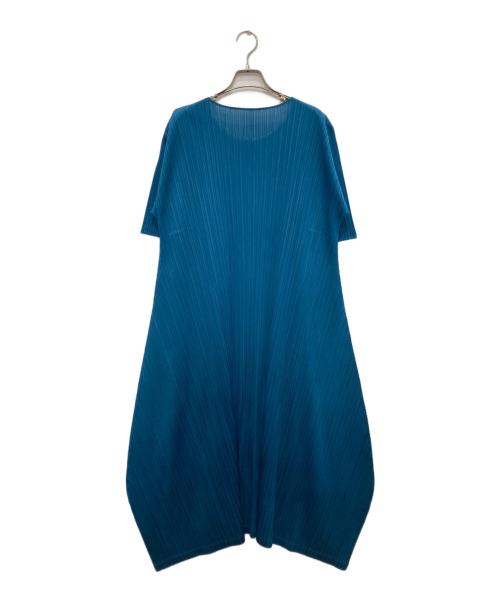 PLEATS PLEASE（プリーツプリーズ）PLEATS PLEASE (プリーツプリーズ) プリーツワンピース ブルー サイズ:Lの古着・服飾アイテム
