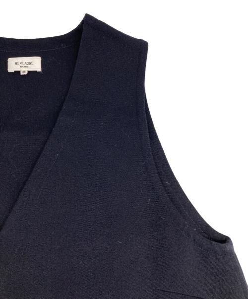 LE GLAZIK（ル グラジック）LE GLAZIK (ル グラジック) SLEEVELESS V-NECK DRESS/スリーブレス Ｖネック ドレス ブラック サイズ:36の古着・服飾アイテム