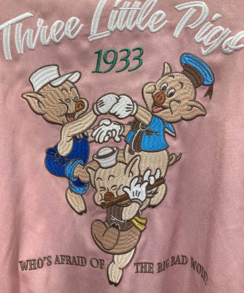 moussy（マウジー）moussy (マウジー) Disney (ディズニー) MD OT PIGS SOUVENIR ジャケット ピンク サイズ:FREEの古着・服飾アイテム