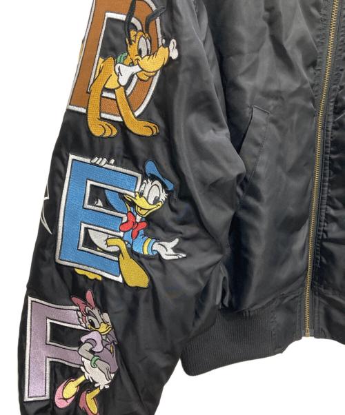 moussy（マウジー）moussy (マウジー) Disney (ディズニー) MD ALPHABET MA-1/エムディー アルファベット エムエーワン ブラック サイズ:FREEの古着・服飾アイテム