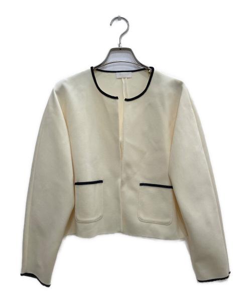 BALLSEY（ボールジィ）BALLSEY (ボールジィ) ミラノリブ クルーネックカーディガン アイボリー サイズ:Sの古着・服飾アイテム