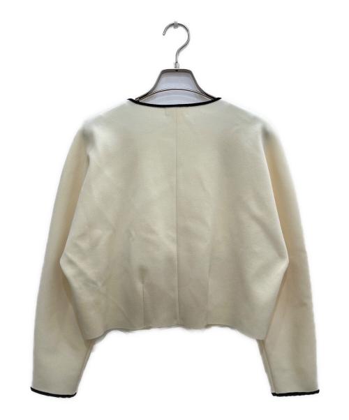BALLSEY（ボールジィ）BALLSEY (ボールジィ) ミラノリブ クルーネックカーディガン アイボリー サイズ:Sの古着・服飾アイテム