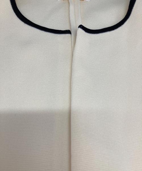 BALLSEY（ボールジィ）BALLSEY (ボールジィ) ミラノリブ クルーネックカーディガン アイボリー サイズ:Sの古着・服飾アイテム