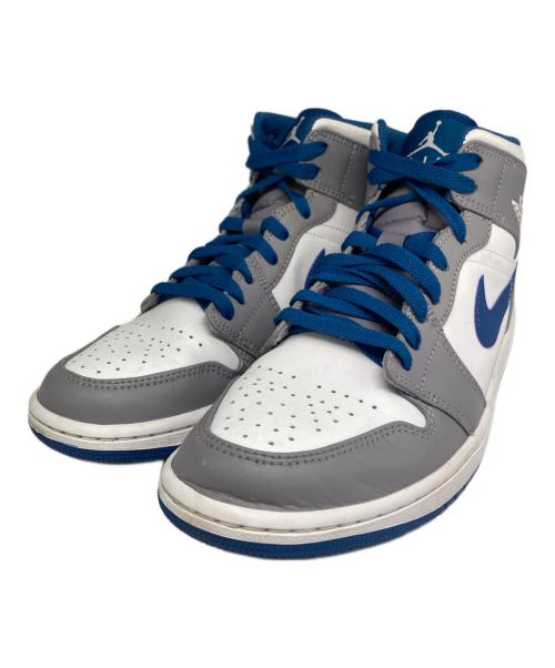 NIKE（ナイキ）NIKE (ナイキ) AIR JORDAN 1 MID/エアジョーダン１ミッド グレー×ブルー サイズ:cm26の古着・服飾アイテム