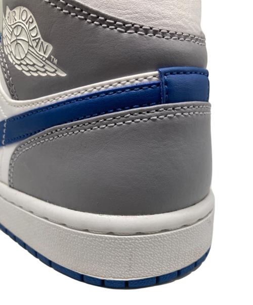 NIKE（ナイキ）NIKE (ナイキ) AIR JORDAN 1 MID/エアジョーダン１ミッド グレー×ブルー サイズ:cm26の古着・服飾アイテム