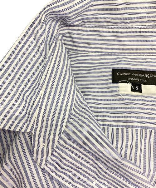 COMME des GARCONS HOMME PLUS（コムデギャルソンオムプリュス）COMME des GARCONS HOMME PLUS (コムデギャルソンオムプリュス) ストライプシャツ ネイビー×ホワイト サイズ:Sの古着・服飾アイテム