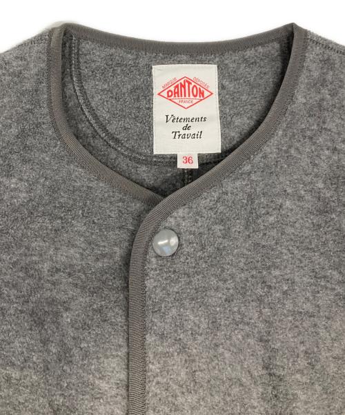 DANTON（ダントン）DANTON (ダントン) ノーカラーフリースカーディガン グレー サイズ:36の古着・服飾アイテム