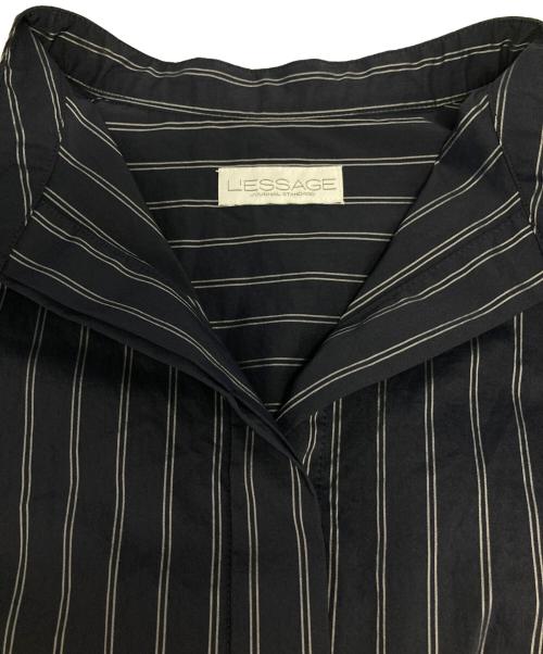 journal standard L'essage（ジャーナルスタンダード レサージュ）journal standard L'essage (ジャーナルスタンダード レサージュ) ローグストライプ/デシンマキシティアードワンピース ネイビー サイズ:表記無の古着・服飾アイテム
